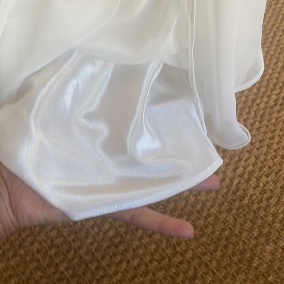 Eliza J Embellished Tiered Chiffon Halter Gown Dress in White - Picture 11 of 16